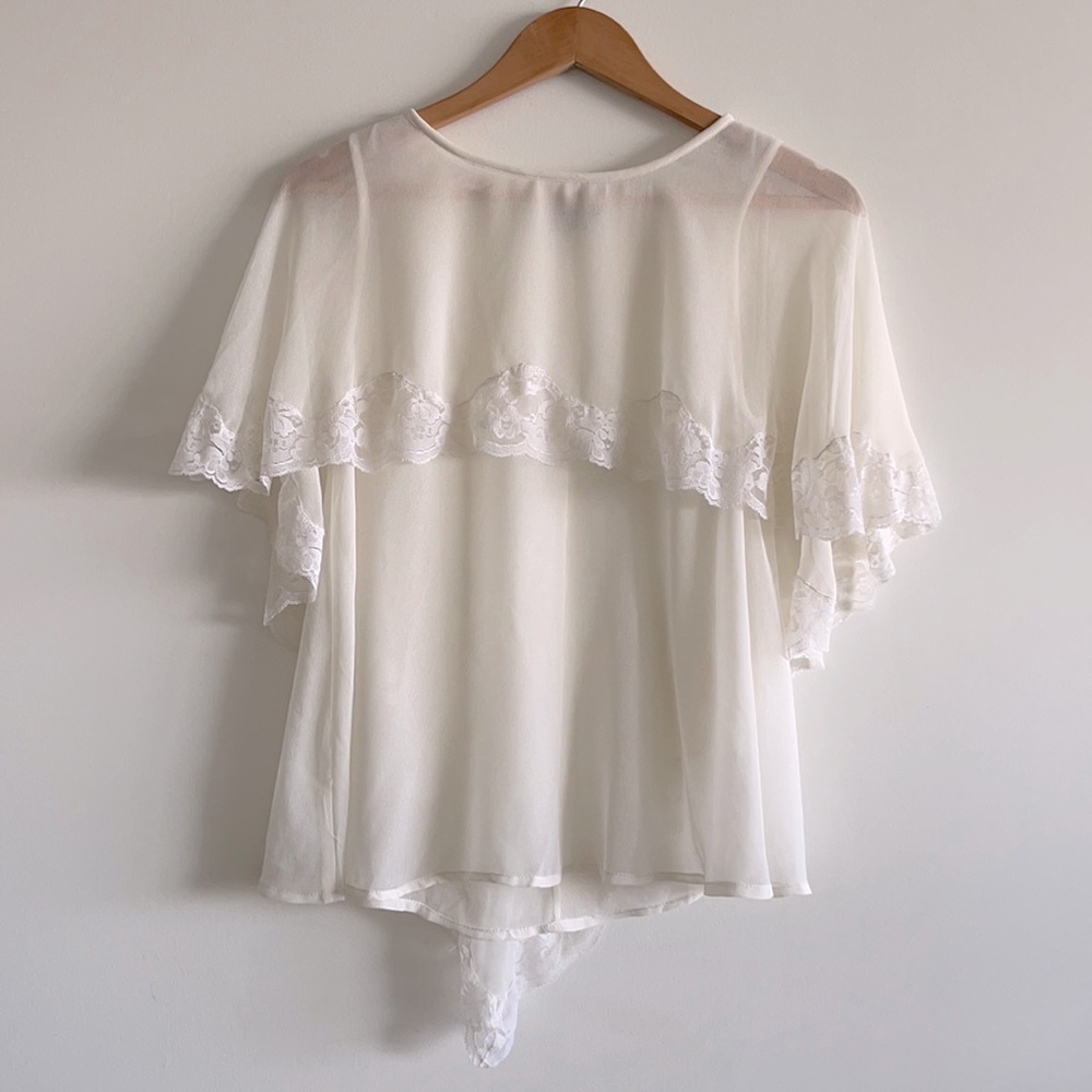NWOT ASOS gorgeous fairytale sheer blouse with lace details size 4